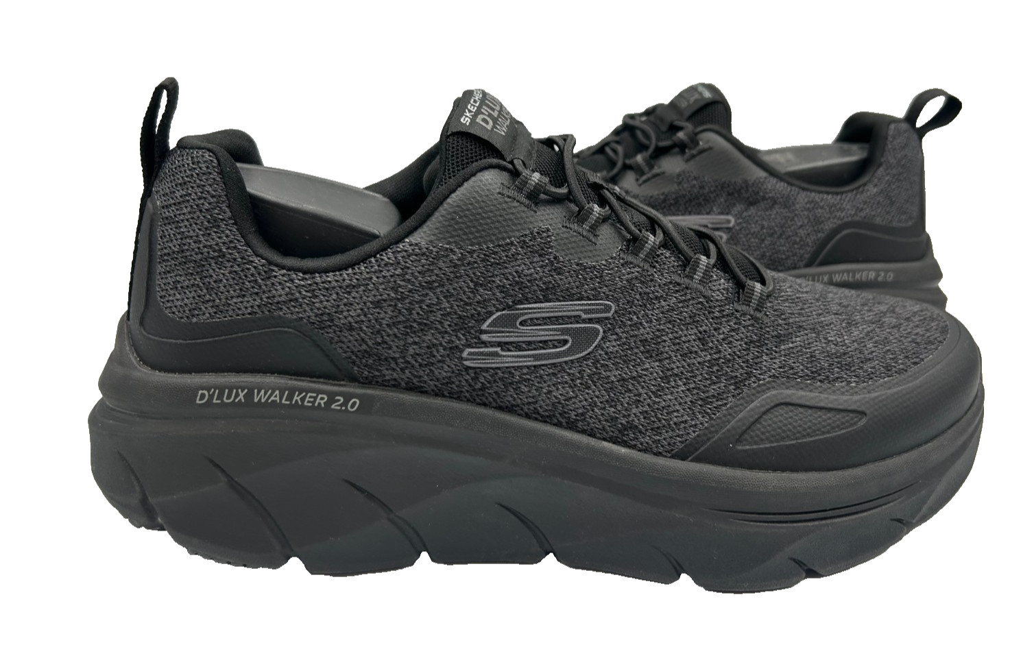 Skechers Men's D'Lux Walker Slip On Athletic Shoes Blk EXTRA WIDE Size:9 140E