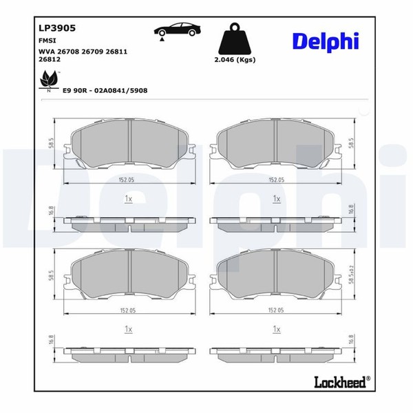 Delphi Bremsbelagsatz Scheibenbremse LP3905 FüR Isuzu MAX 3 TFR TFS DDI TFR87-image