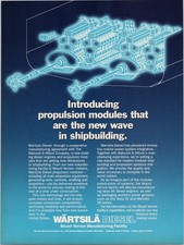 Wärtsilä Diesel Propulsion Modules Vintage 1990s Magazine Ad Ship Engines