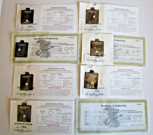 Lot - 7 Vintage Lindenwold's Fine Jewelers 1 Carat Cubic Zirconia Diamond w/Cert