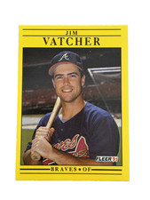 Excellent: Vintage 1991 FLEER Jim Vatcher Atlanta Braves Rookie Trading Card