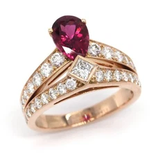 Chaumet Josephine Ring Rubellite Diamond K18PG US#6.5~7 P0033395