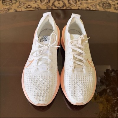 Nike Interact Run Womens FlyKnit Lace Up Low Top White Pink FD2292-111