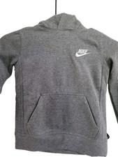 New Nike Boys Kids Fleece Pullover Hoodie NEW Gray Embroidered Size 4