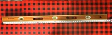 Vintage Johnson Level & Tool 48” Mason Mahogany Brass 548 USA 6 Vial Bubble NOS