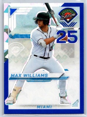 2025 Panini Prospect Edition Max Williams Holo Blue Ice /299 #17 Miami