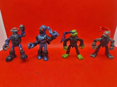 Playmates 2007 TMNT MINI MUTANT DONATELLO-DON VS FOOT TECH NINJA Bundle X4 Figur