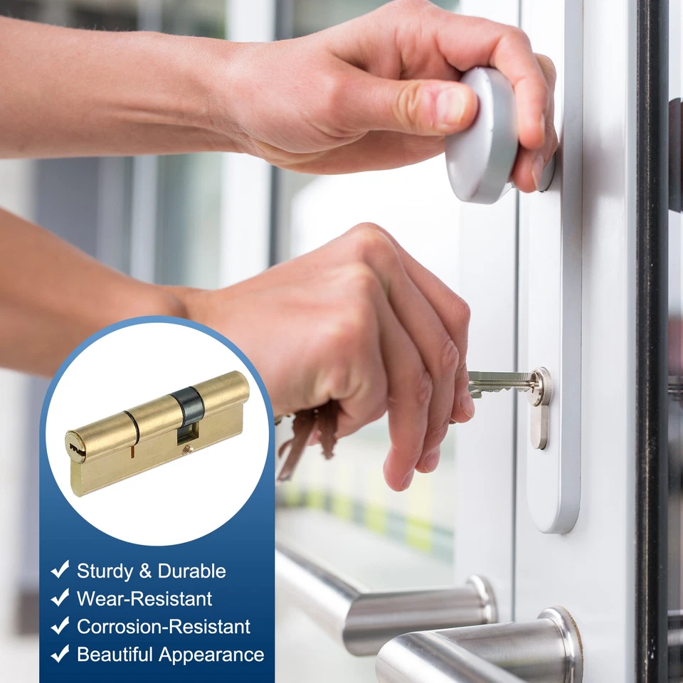 90mm(27.5/10/52.5) European Double Lock Cylinder Door Cylinder Lock with 7 Key Foto 4 de 4