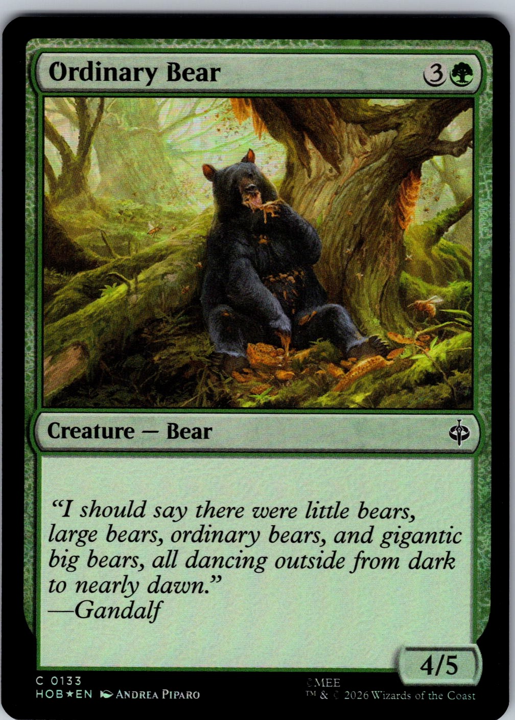 Ordinary Bear 133 Foil HOB The Hobbit NM