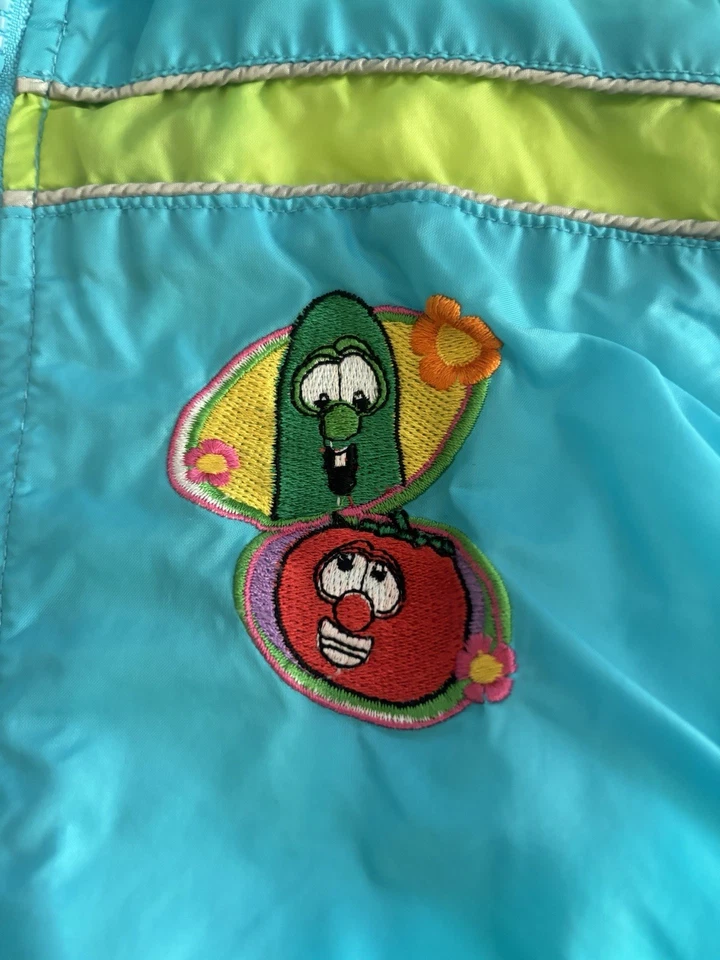 复古 Veggie Tales 学步儿童 罕见 状况良好 尺寸 2 可调腰围。 — 第 2/4 张图片