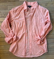 Banana Republic Men Size Med - Orange Long Sleeve Button Down 100% COTTON