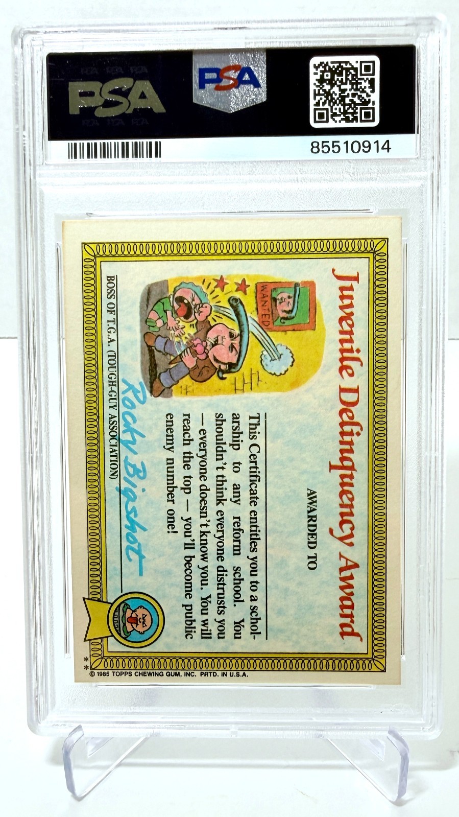 1985 Topps Garbage Pail Kids Series 1 - #7b April Showers - PSA 9 MINT view 2