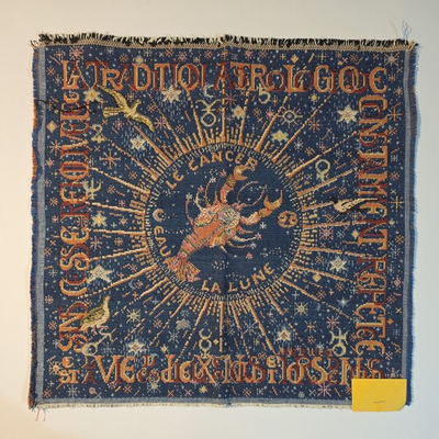 #ad #ad 14x14 Handmade Vintage Gemini Cancer Eau La June Celestial Tapestry 1990s French $40.00
