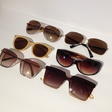 6 Pair Lot Women's Sunglasses Fossil Tahari DIFF Foster Grant Lucky Aviator 