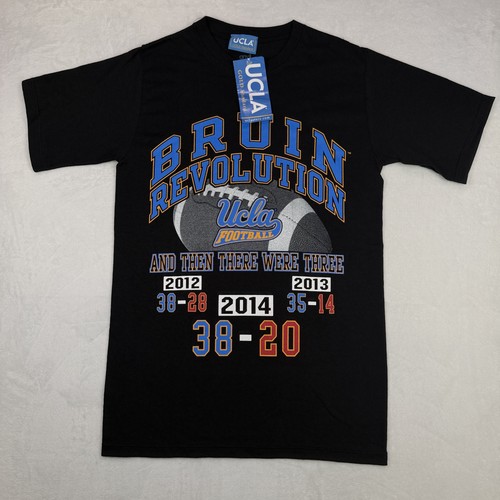 UCLA Bruins Football T-Shirt Size Small Black Short Sleeve Bruin Revolution