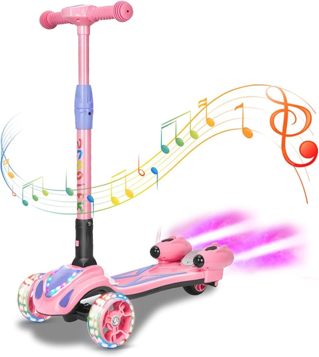 3 Wheel Scooter for Kids, Toddler Scooter with Bluetooth Mus