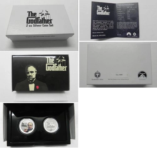 2015 NIUE $2 GODFATHER 2-Coin PROOF Silver Set w Box/COA