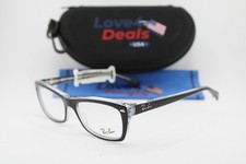 NEW RAY-BAN RB 5255 2034 BLACK CLEAR SILVER AUTHENTIC EYEGLASSES 51-16