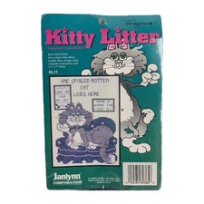 Janlynn Kitten Cat Counted Cross Stitch Kit KL11 Vintage 90s Spoiled Rotten NOS