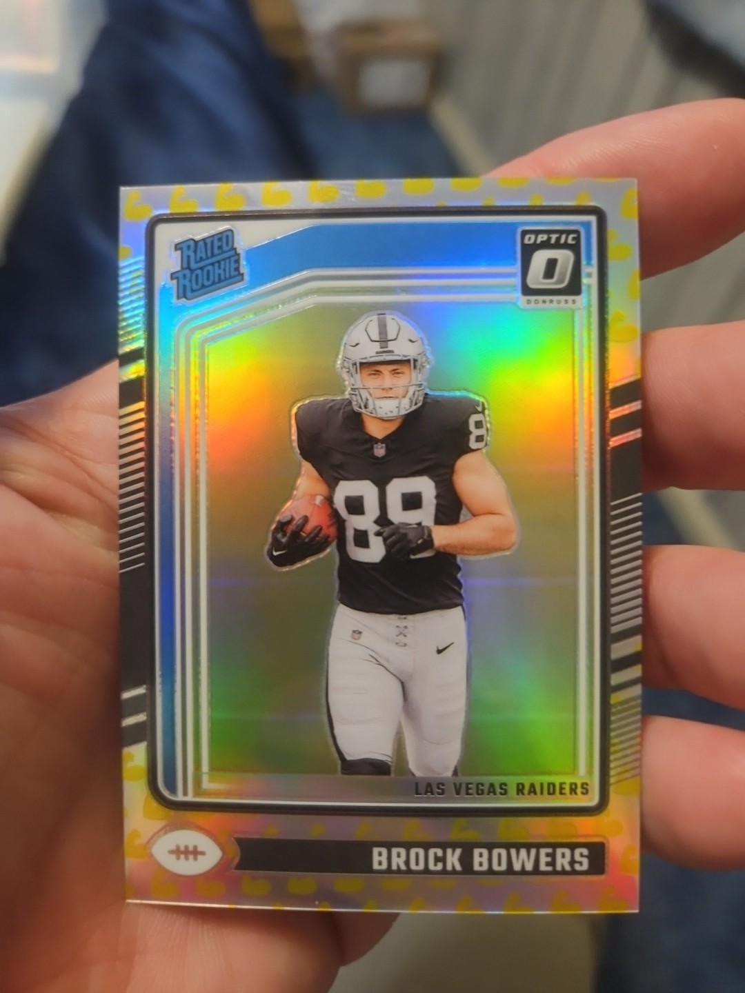 2024 Optic Football Brock Bowers Rated Rookie #215 Flex Emoji /149 Raiders