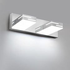 LED Modern Bathroom Vanity Light Fixtures, Dimmable Chrome Vanity Lights for Bat