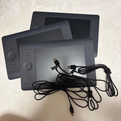 Wacom Intuos5 Touch Small Size Pen Tablet 3-Pack PTH-450/K with Cables Tested