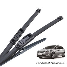 For Hyundai Accent RB 2011-2017 Complete Windscreen Wiper Blade Front Rear Set;