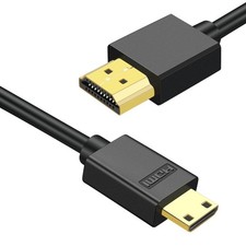 Image of HDMI to Mini HDMI 4K UHD Cable, 0.3m, 18Gbps, Gold Plated, Black