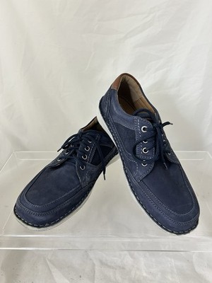Herren Josef Seibel Anvers 41 Blau Wildleder Extra Weite Schuhe, Smart Freizeit, Größe UK8
