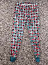 Hanna Andersson Womens Sz L Disney Mickey Mouse Holiday Plaid Long John Pants