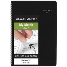 AT-A-GLANCE DayMinder 2027 Monthly Planner, Black, Large, 8" x 12"
