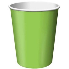 Lime Green Compostable Paper Cups 270ml - Pack of 14
