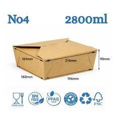 Kraft Food Brown Meal Boxes Fold Lid Tuck Takeaway Boxes Deli Pasta Rice Bulk