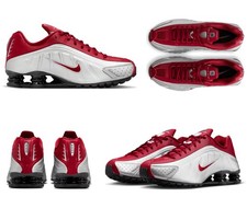 Nike Men's SHOX R4 Metallic Silver - Team Crimson Running Shoes Multi Size NIB