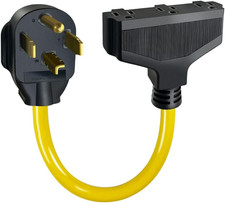 14-30P Male to 3 5-15R Female Household Tri Outlet Dryer Adapter Cord  10Awg