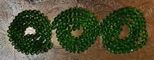 BE A GREEN GODDESS Three Stands 50 inches GORGEOUS Crystal Beads 8mm Faceted