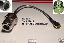 1 x 12in SMA Male Straight to N Female Bulkhead RF Pigtail RG405 0.086 Cable USA