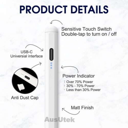 Stylus For Apple Pencil iPad 11/10/9/8 Gen/iPad Air Pro (2018-2025)/iPad Mini6 7 - Picture 3 of 11