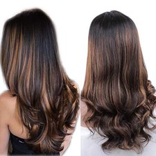 Ombre Lace Front Full Lace Wigs Brazilian Virgin Human Hair Body Wave Highlight