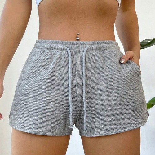 New Womens Drawstrings Shorts Casual Pockets Beach Running Gym Yoga sports - Picture 2 of 25