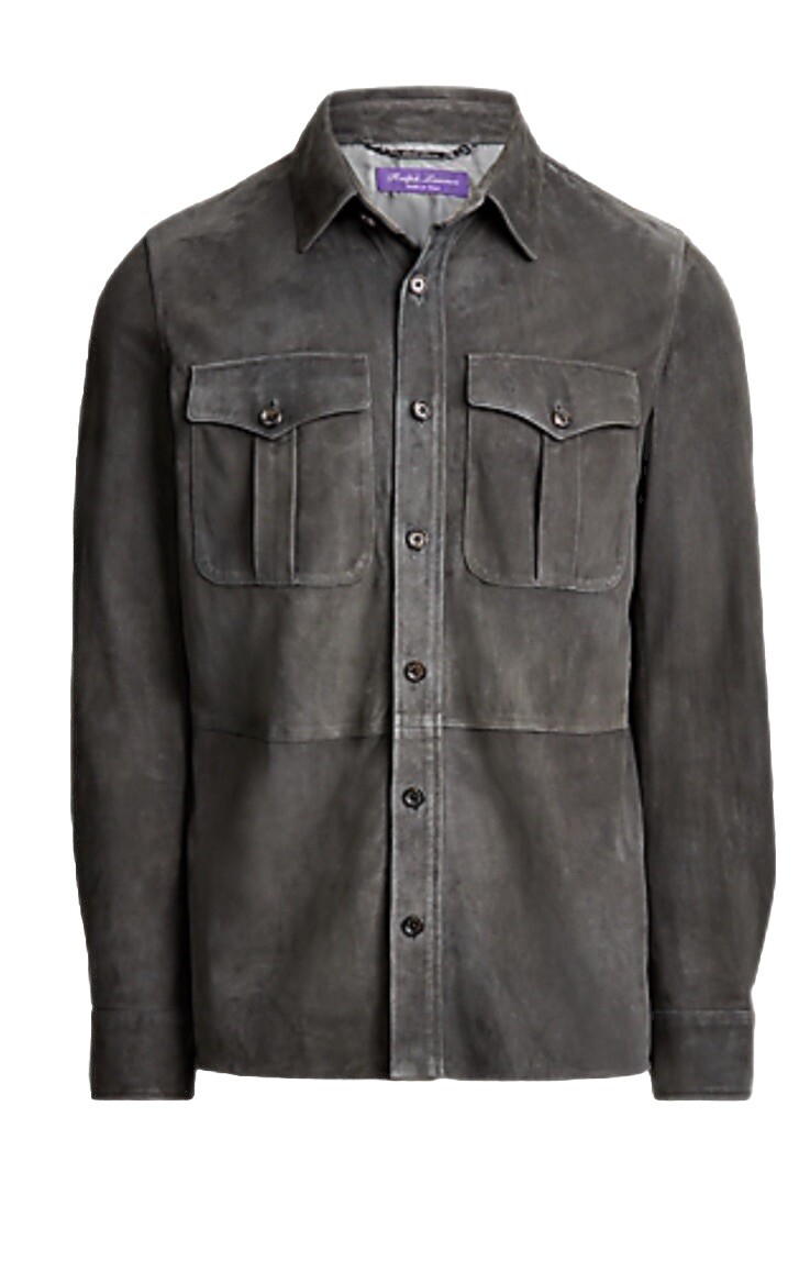 Ralph Lauren purple label Suede Overshirt.100% lamb suede made in Italy. $2495
