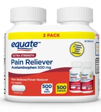 (500) EQUATE Extra Strength Pain Reliever Acetaminophen - * Compare to Tylenol