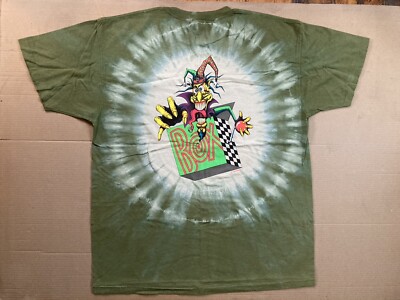 NOS! Large Green Tie Dye T-Shirt Jack In The Box Psychedelic Jester Rock Band NH
