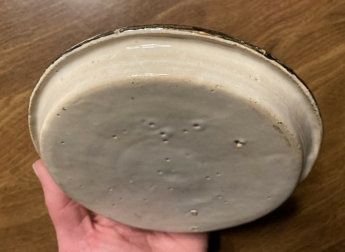 Bandeja de plato de cerámica pintada a mano de lana de esquila de oveja vintage para mujer 6" C19 - Imagen 7 de 12