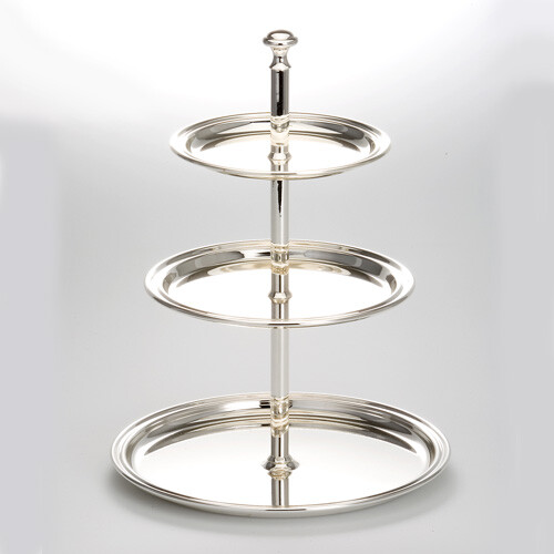 Silber Etagere 30cm 3-stöckig Servierplatte Servierteller Vorlegeschale 3 Etagen - Bild 4 von 5
