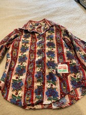 Vintage KangaROOS Girls Size 4 Shirt Made in USA Bright Floral Shirt