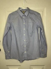 NWT Womens Duluth Trading Co Button Front Shirt Blue Casual Basic Minimalist XS