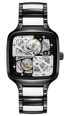 Rado True Square Automatic Open Heart Diamonds Black Dial Men's Watch R27086752