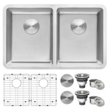 Ruvati 28" Undermount 50/50 Double Bowl 16 Gauge Kitchen Sink-RVM5077 116794 