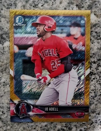 2018 Bowman Chrome Prospects Gold Shimmer Refractor Jo Adell /50